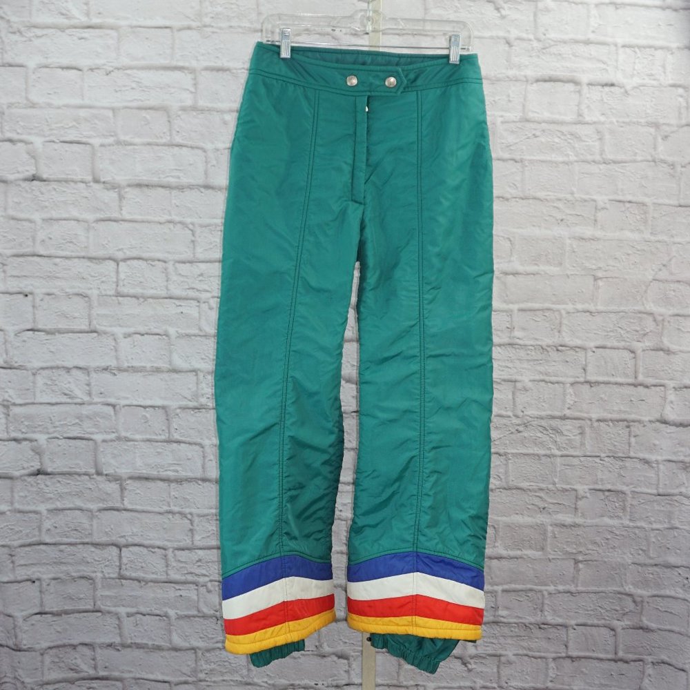 Vintage 80's Retro Rainbow Ski Snow Pants